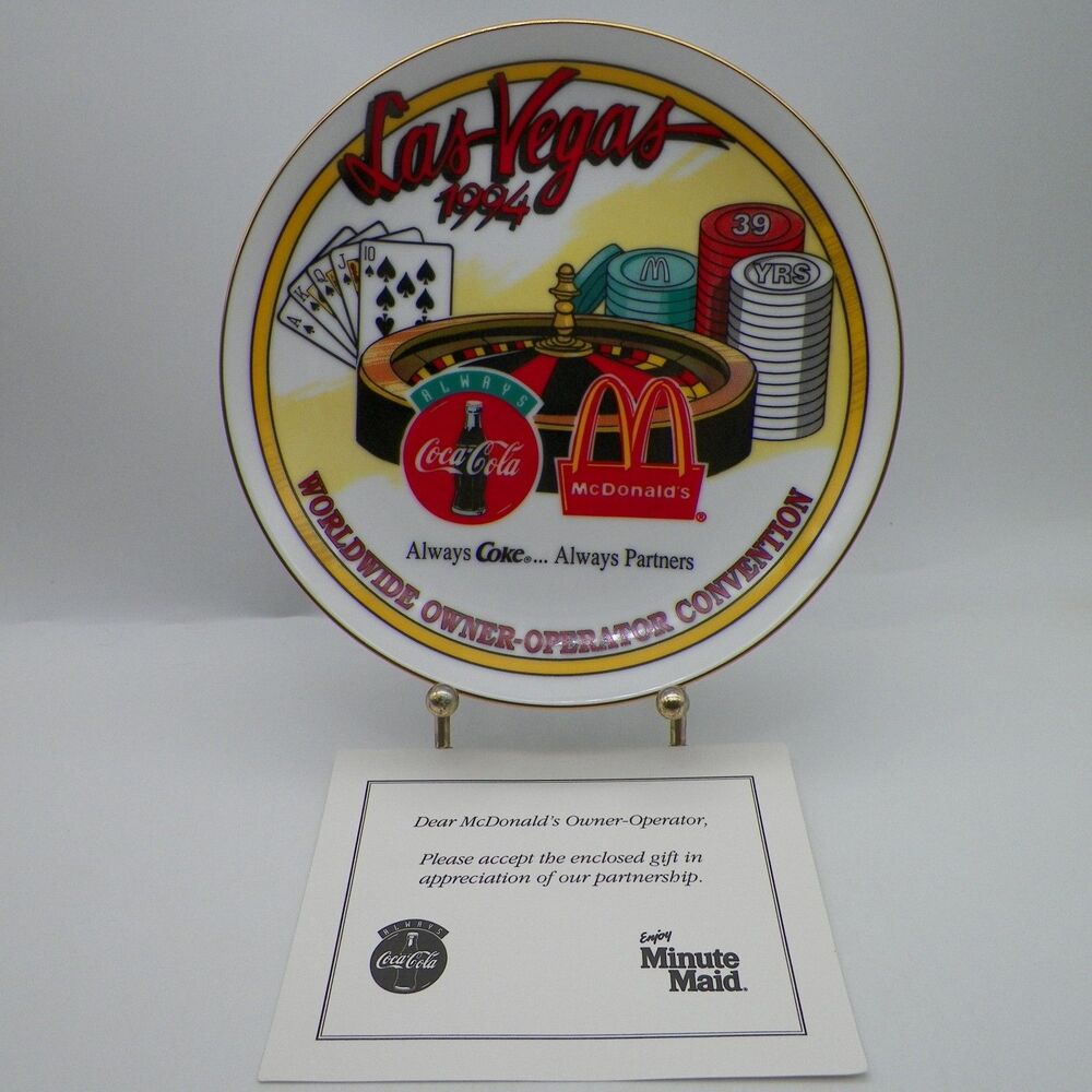 Coca Cola McDonald's Worldwide Owner Operator 1994 Las Vegas Convention Plate